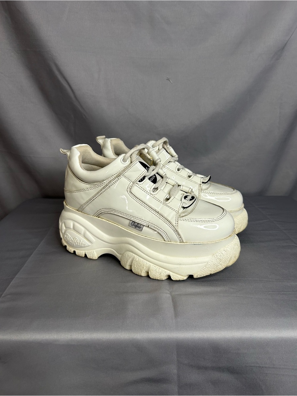 Buffalo 36 Classic Low Leather Platform Boots Shoes White Leather Women’s US 6